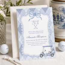 New to the Club Blue Golf Cart Baby Shower
