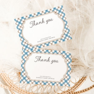 New to the Club Golf Blue & Brown Baby Shower Thank You Card