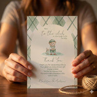 New To The Club Golfing Bear Baby Shower 