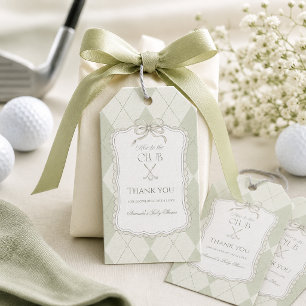 New To The Club Olive Green Golf Baby Shower Gift Tags
