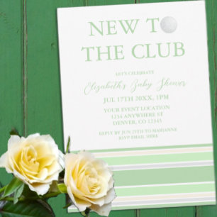 New To The Club Preppy Baby Shower Invitation