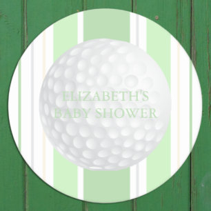 New To The Club Preppy Baby Shower Round Paper Coaster