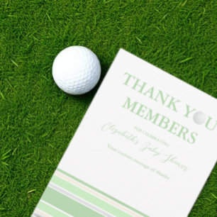 New To The Club Preppy Baby Shower Thank You Card