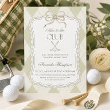 New to the Club Sage Green Golf Baby Shower