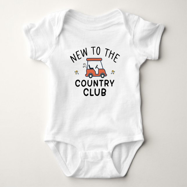 New To The Country Club | Cute Golf Cart Baby Bodysuit (Front)