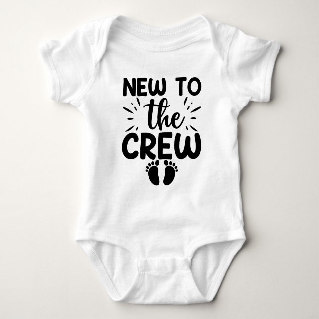 New To the Crew Baby Announcement Baby Bodysuit (Front)