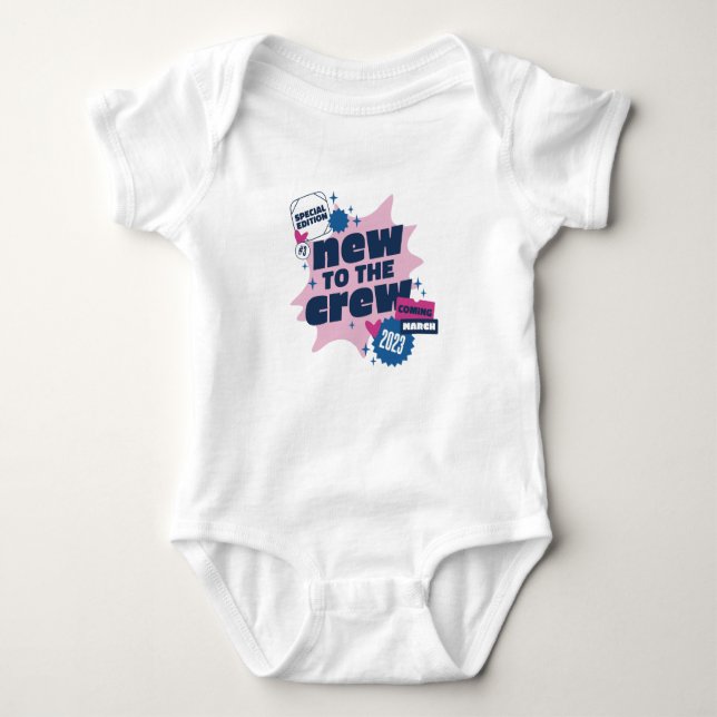 New To The Crew Baby Announcement Bodysuit (Front)