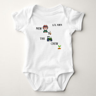 "New to the Crew" Farming Customisable  Baby Bodysuit