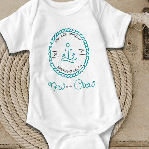 New to the Crew Nautical Teal Boat Anchor Custom T-Shirt