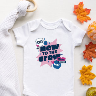 New To The Crew Personalised Baby Announcement Bodysuit