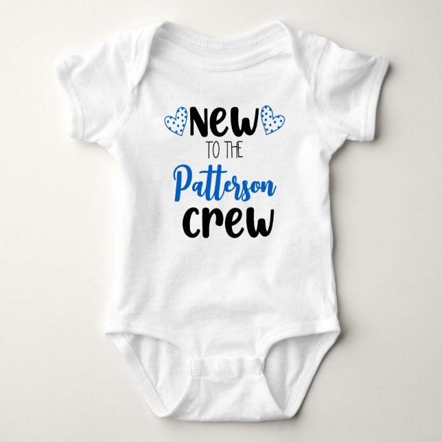 New to the Crew Personalised  Baby Bodysuit (Front)