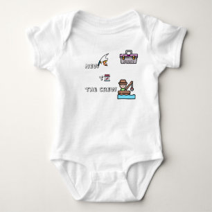 "New to the Crew" PINK Customisable Fishing Baby Bodysuit