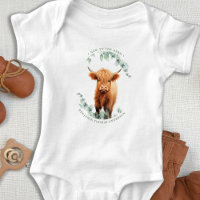 New To The Herd Boho Greenery Highland Cow