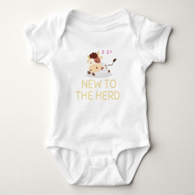 New To The Herd Cow ,New to the Herd baby  Baby Bodysuit (Front)