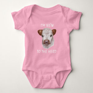 New to the Herd Highland Cow Calf Baby Baby  Baby Bodysuit