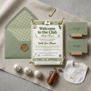 New to the Preppy Sage Green Country Club Golf Invitation