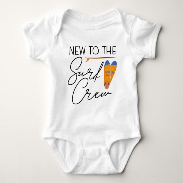New to the Surf Crew - Cute Baby Surfing Bodysuit (Front)