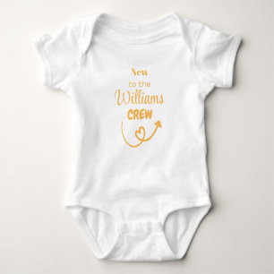 New To The [SURNAME] Crew, Baby Gift, Personalized Baby Bodysuit