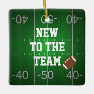 New To The Team ~ Baby's 1st Christmas Football Ceramic Ornament