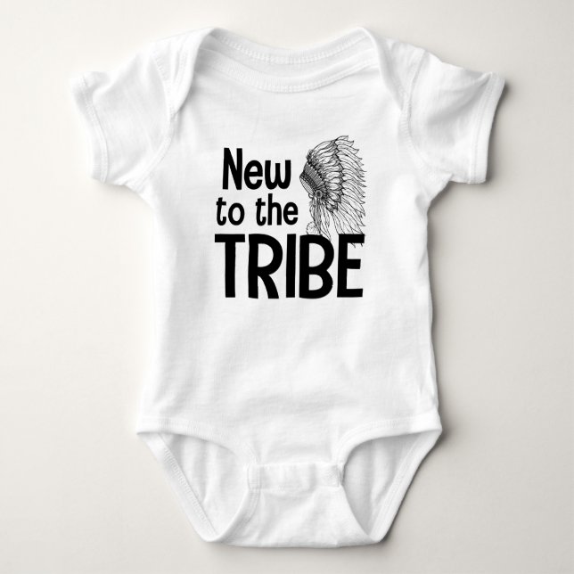 New To The Tribe Native American Baby Bodysuit (Front)