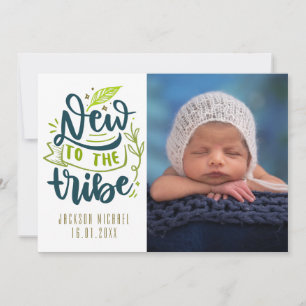 New to the tribe  Photo Collage Newborn Boy Birth  Announcement