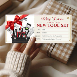 New Tools Christmas Gift Certificate Card