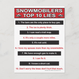 New-top-10-lies-Large-Red Postcard