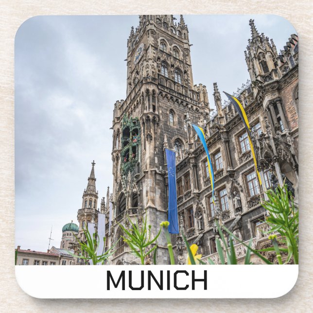 New Town Hall tower in Munich, Germany Coaster (Front)