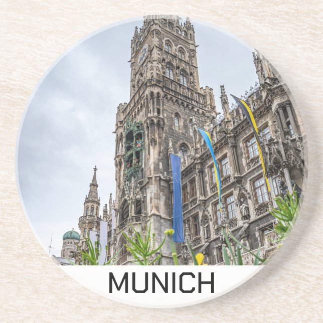 New Town Hall tower in Munich, Germany Coaster (Front)