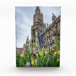 New Town Hall tower in Munich, Germany Photo Block