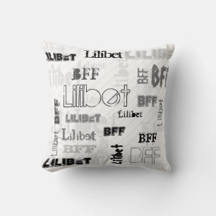 NEW! Trendy Girls Name BFF Wordcloud Urban Chic Cushion