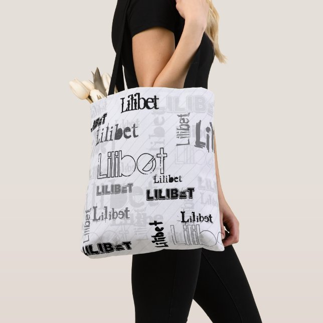 NEW! Trendy Girls Name Gift Wordcloud Urban Chic Tote Bag (Close Up)