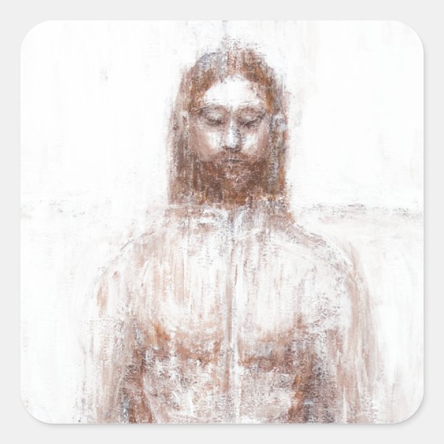 New Turin Shroud (Contemporary Realism Jesus) Square Sticker (Front)