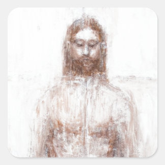 New Turin Shroud (Contemporary Realism Jesus) Square Sticker