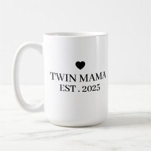 New Twin Mum Custom Gift with ESt Year, Personaliz Coffee Mug