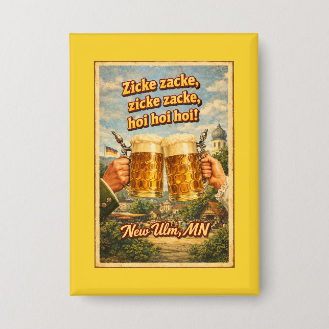  New Ulm MN German Beer Oktoberfest Button (Front)