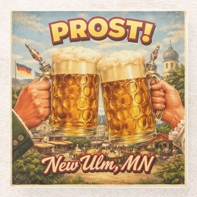 New Ulm MN Minnesota German Prost Coaster (Front)
