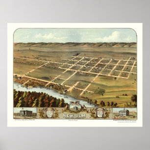 New Ulm, MN Panoramic Map - 1870 Poster