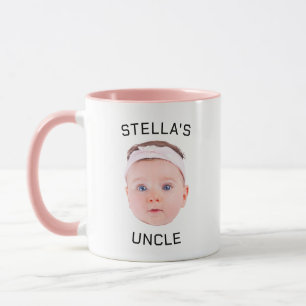 New Uncle Gift Mug, Custom Baby Face Photo Gift Mug