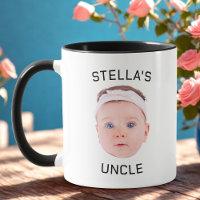 New Uncle Gift Mug, Custom Baby Face Photo Gift