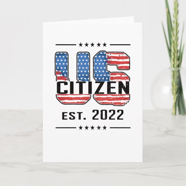 New US Citizen 2022 Proud American Citizenship USA Card (Front)