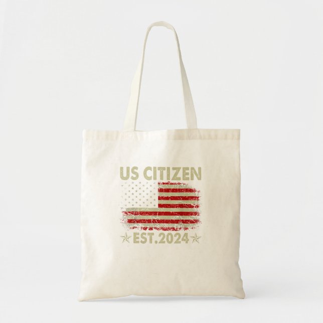 New US Citizen Est 2024 American Immigrant Citizen Tote Bag (Front)