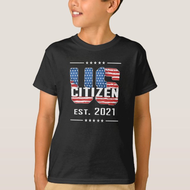 New US Citizen Gift Proud American Citizenship USA T-Shirt (Front)