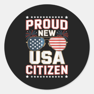 New Us Citizen Immigrant Proud New American  Classic Round Sticker