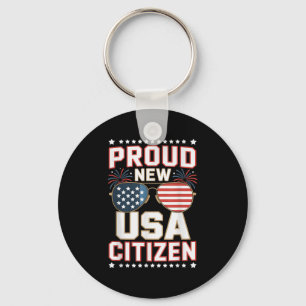 New Us Citizen Immigrant Proud New American  Key Ring