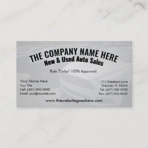 New & Used Car Sales - Auto Sales Double Sided Bus Business Card