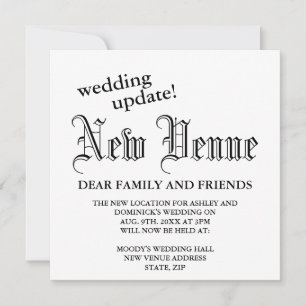 New Venue Gothic Wedding Update Change Of Plans  Announcement