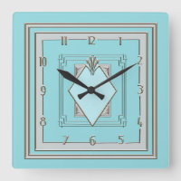 New Very Art Deco Clock in Blue and Silver.