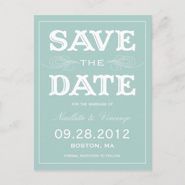 NEW VINTAGE | SAVE THE DATE ANNOUNCEMENT POSTCARD (Front)