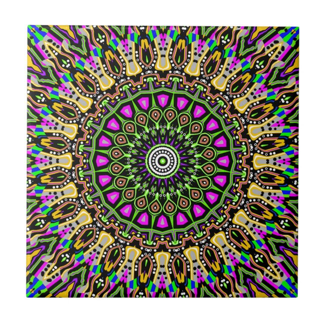 New Vision No 5 Kaleidoscope Ceramic Tile (Front)
